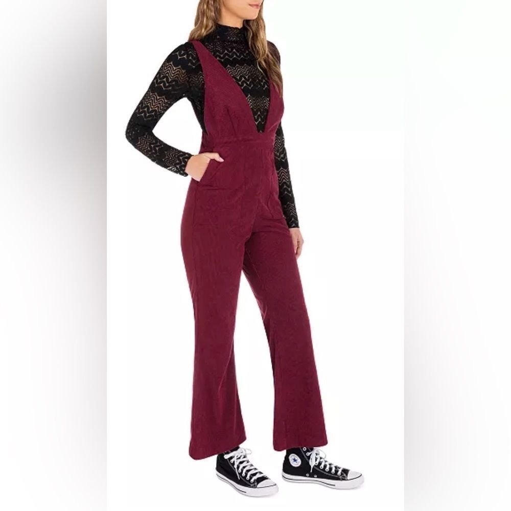 Hurley Women's Burgundy corduroy Jumpsuit. Medium
